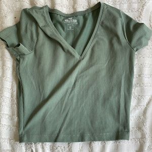Green Hollister Ribbed Baby Tee